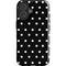 Black and White Polka Dots iPhone 16 Plus Impact Case